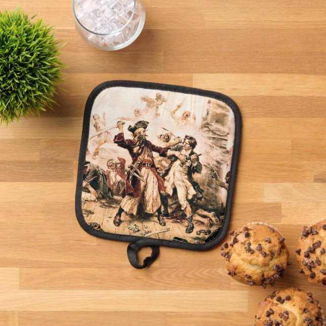 Capture, Pirate Blackbeard, Queen Anne's Revenge Pot Holder (Top Down)