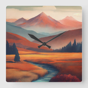 Capture the beauty of natural landscapes with intr square wall clock