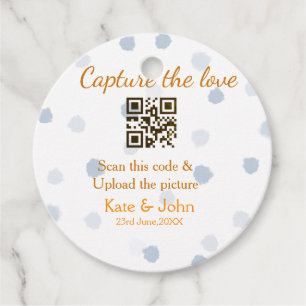 Capture the love add QR scan upload picture blue o Favour Tags