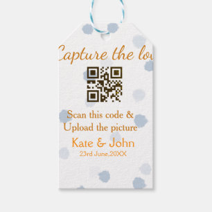 Capture the love add QR scan upload picture blue o Gift Tags