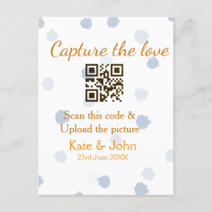 Capture the love add QR scan upload picture blue o Postcard