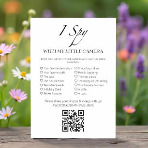 Capture The Love I Spy Wedding With QR Game Card