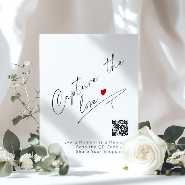 Capture the Love Minimalist QR Code Wedding Poster (Creator Uploaded)