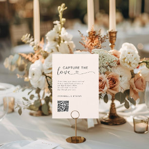 Capture the love! Photo, Heart-QR-Code, Wedding Enclosure Card