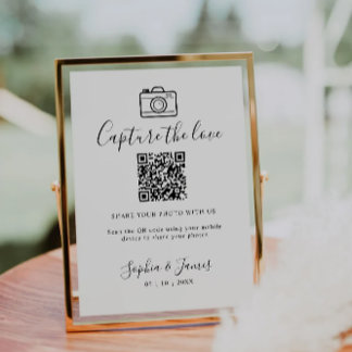 Capture The Love Photo Share QR Code Wedding Sign 
