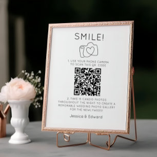 Capture The Love Qr Code Black Chic Modern Wedding
