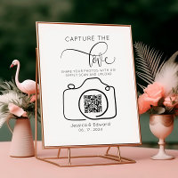 Capture The Love Qr Code Black Chic Modern Wedding