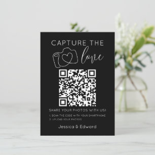 Capture The Love Qr Code Black Chic Modern Wedding
