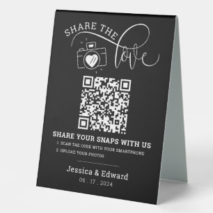 Capture The Love Qr Code Black Chic Modern Wedding