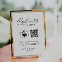 Capture The Love Qr Code Sign, Minimalist