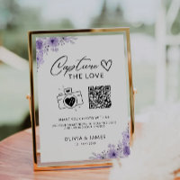 Capture The Love Qr Code Sign, Purple