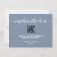 Capture the love QR code wedding photo share blue