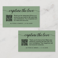Capture the love QR code wedding photo share green