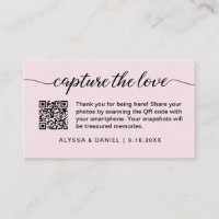 Capture the love QR code wedding photo share pink