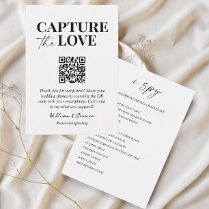Capture the love QR code wedding photo sharing Enclosure Card
