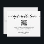 Capture the love QR code wedding photo sharing Invitation<br><div class="desc">Introducing our "Custom QR Code Wedding Photo Sharing Card" – a personalised and convenient way to encourage guests to share their photos from your special day. This card features a custom QR code that guests can scan to easily access your wedding photo sharing platform. Customise every detail to make this...</div>