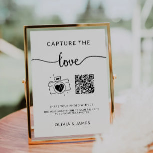 Capture the Love QR Code Wedding Photo Sign, Invitation