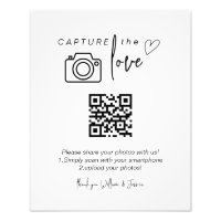 Capture the Love QR Code, Wedding Photo Signs