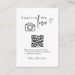 Capture the Love QR Code, Wedding Photo Signs  Enclosure Card