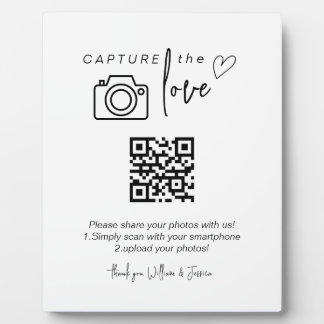 Capture the Love QR Code, Wedding Photo Signs Plaque