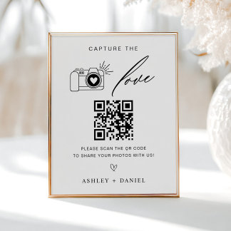 Capture the Love Qr Code Wedding Poster