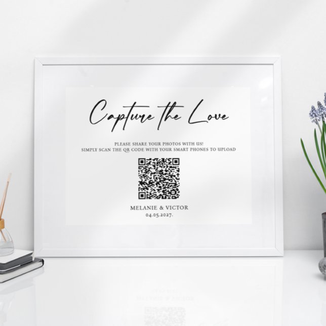 Capture the love QR Code Wedding Sign Poster (Creator Uploaded)