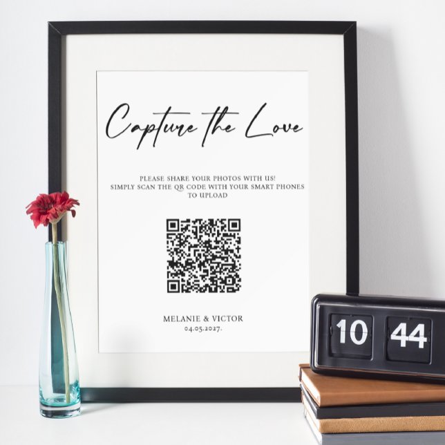 Capture the love QR Code Wedding Sign Poster (Creator Uploaded)