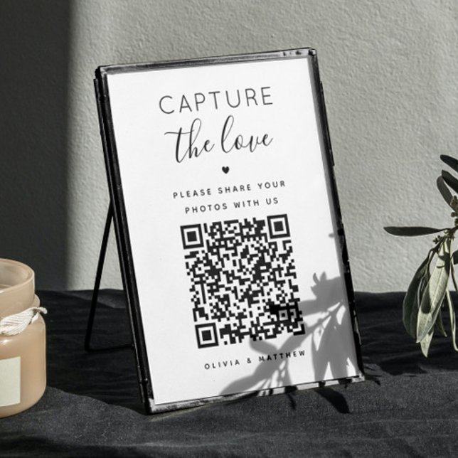 Capture the love sign. Black white QR Code wedding Poster (Creator Uploaded)