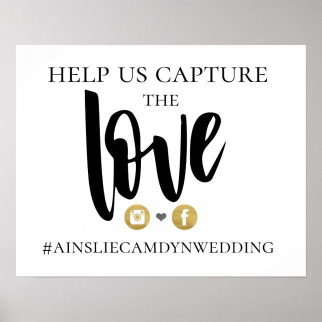 Capture The Love Social Media Wedding Poster (Front)