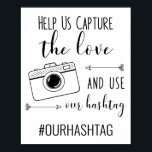 Capture the Love Use Our Hashtag Wedding Poster<br><div class="desc">This wedding sign is a fun way to encourage your wedding guests to use your hashtag when posting pictures!</div>