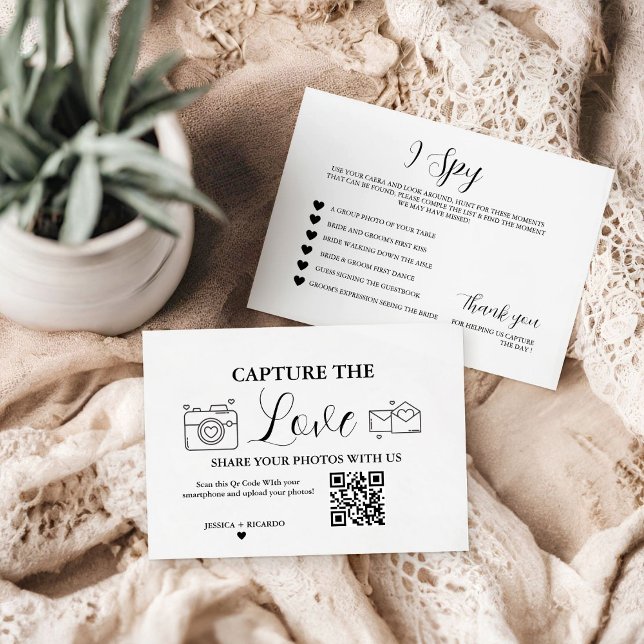 Capture the Love Wedding QR Code Card, Photo Card (Creator Uploaded)