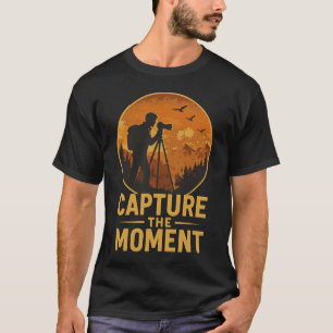 Capture The Moment Photographer Sunset Silhouette T-Shirt