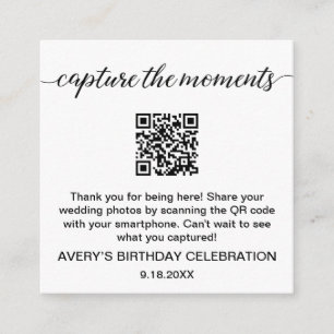 Capture the Moments QR Code Photo Sharing Enclosure Card