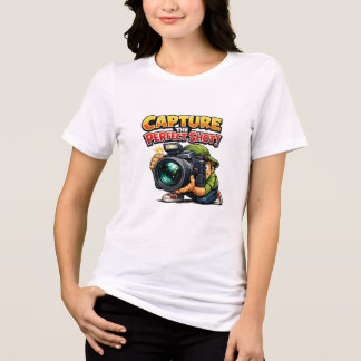 Capture The Perfect Shot Funny Cartoon Photographe Tri-Blend Shirt