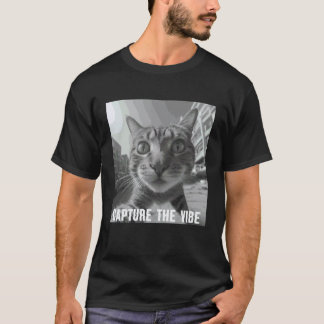 Capture The Vibe Staring Cat Selfie Running Hilari T-Shirt