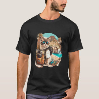 Capture Your Adventures with the Tourist Cat Desig T-Shirt