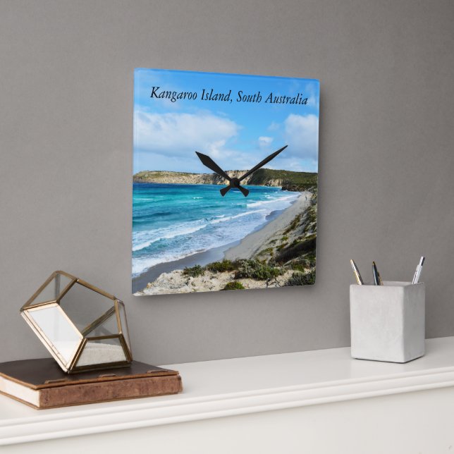 "Captured Beauty: Iconic Coastline Kangaroo Island Square Wall Clock (Office)