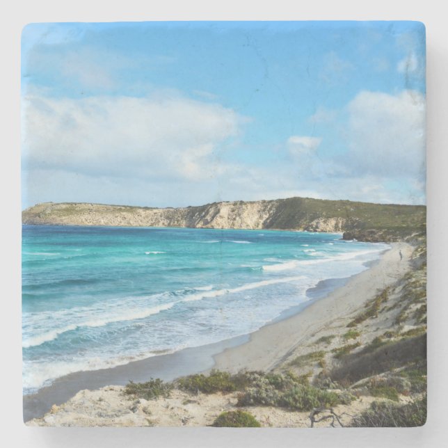 "Captured Beauty: Iconic Coastline Kangaroo Island Stone Coaster (Front)
