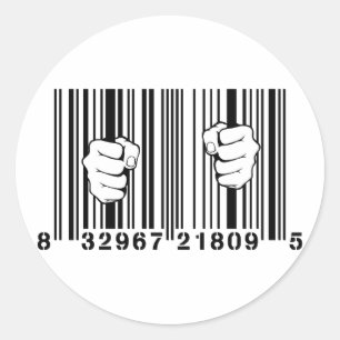 Captured By Consumerism UPC Barcode Prison Classic Round Sticker