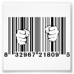 Captured By Consumerism UPC Barcode Prison Photo Print