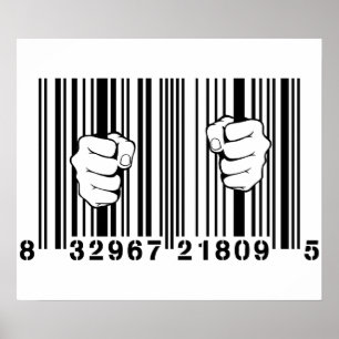Captured By Consumerism UPC Barcode Prison Poster