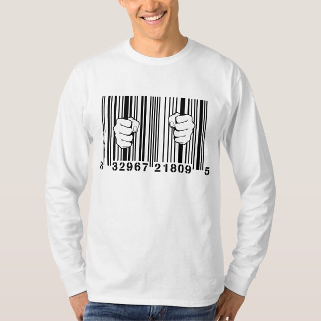 Captured By Consumerism UPC Barcode Prison T-Shirt (Front)