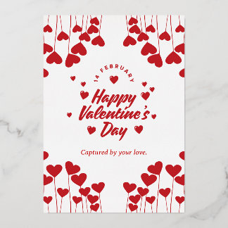 "Captured by Your Love" – Elegant Modern Valentine Foil Holiday Card