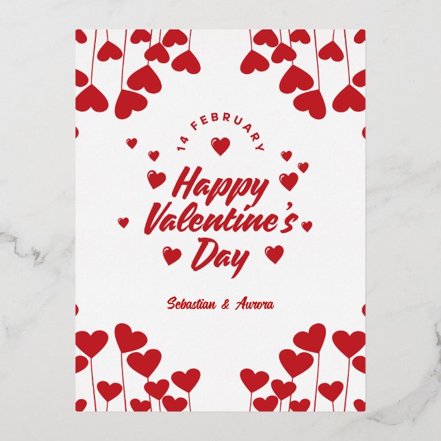 "Captured by Your Love" – Elegant Modern Valentine Foil Holiday Postcard (Front)