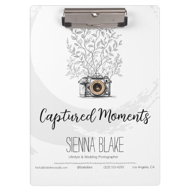 Captured Moments Photography Studio Clipboard (Front)