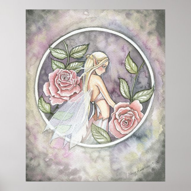 Captured Rose Fantasy Fairy Poster Print (Front)