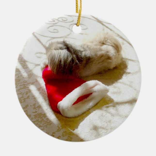 Captured Santa Ceramic Ornament (Front)