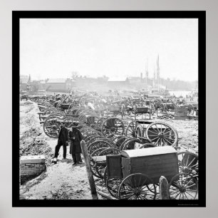 Captured Siege Guns and Goods in Richmond 1865 Poster