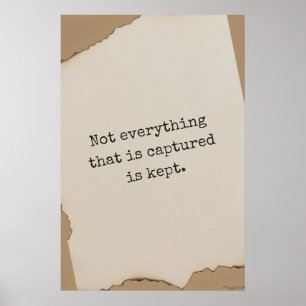 Captured vs Kept: Vintage Typewriter Quote Art Poster