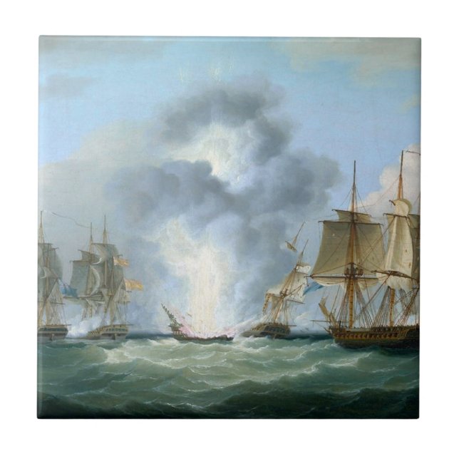 Capturing Spanish treasure ships 1804 Ceramic Tile (Front)